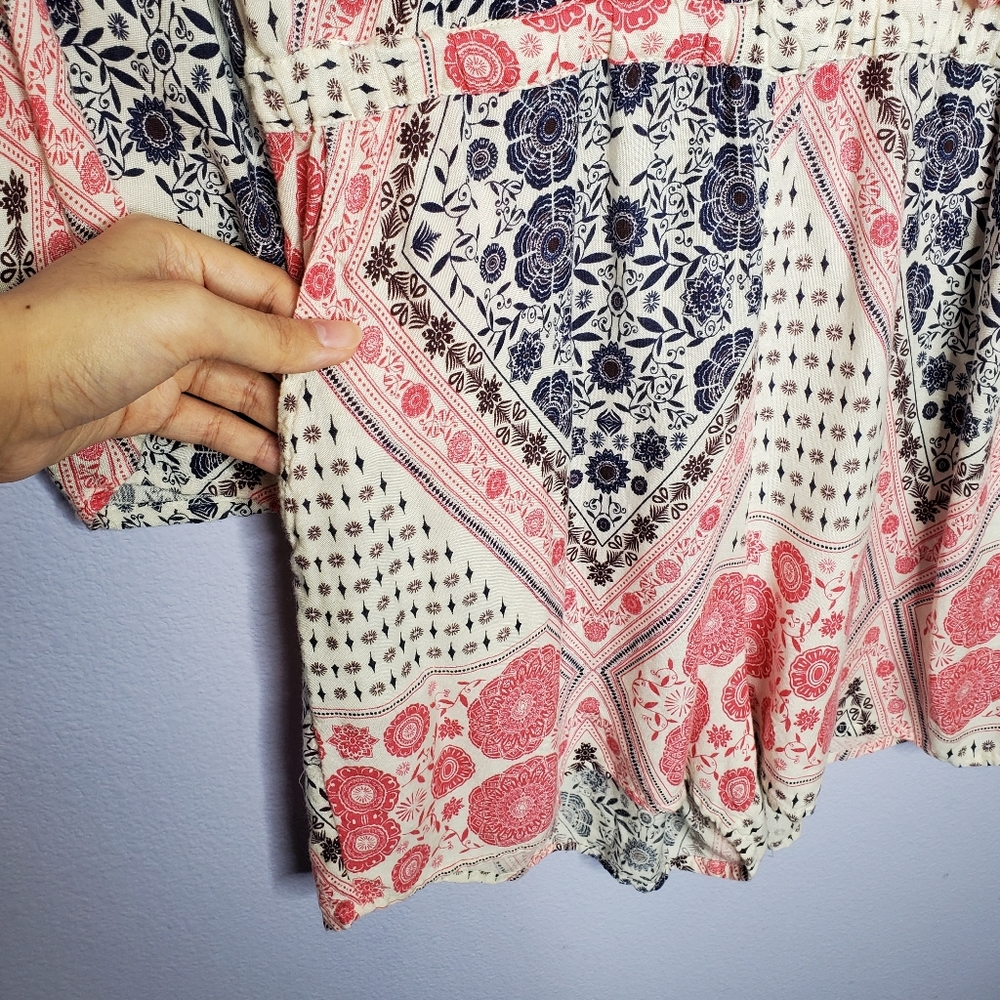 Roxy Paisley Printed Midnight Clear Boho Romper - Picture 9 of 11